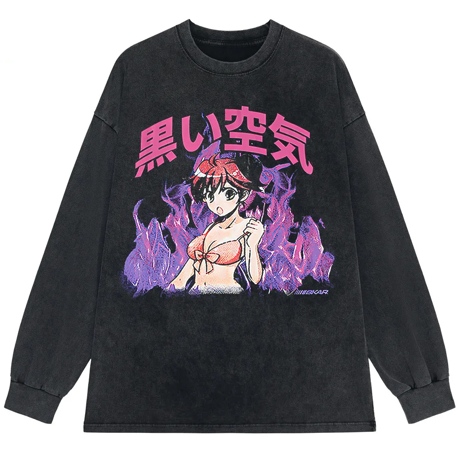 Japanese Anime Girl Oversized Streetwear T-Shirt