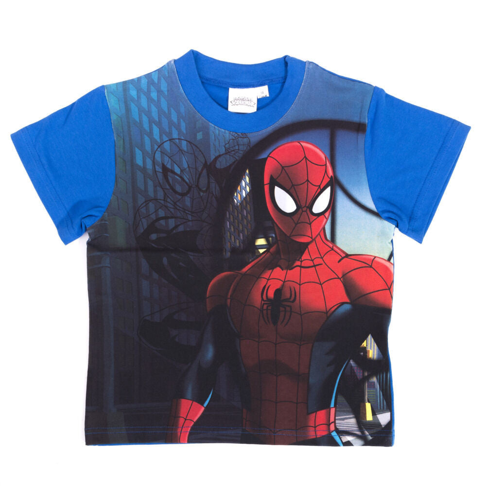 Spiderman boy short sleeve T-shirt - cotton T-shirt - medium blue_98