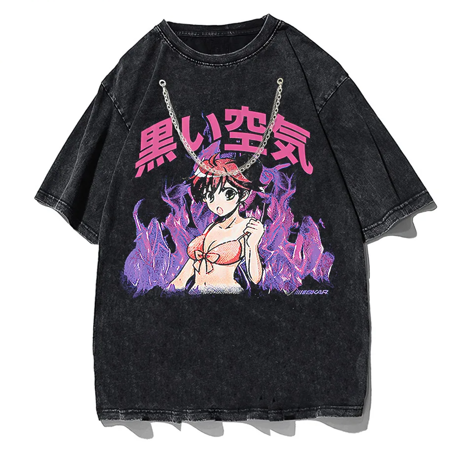 Japanese Anime Girl Oversized Streetwear T-Shirt