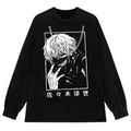 Washed Japanese Anime Graphic Streetwear T-Shirt