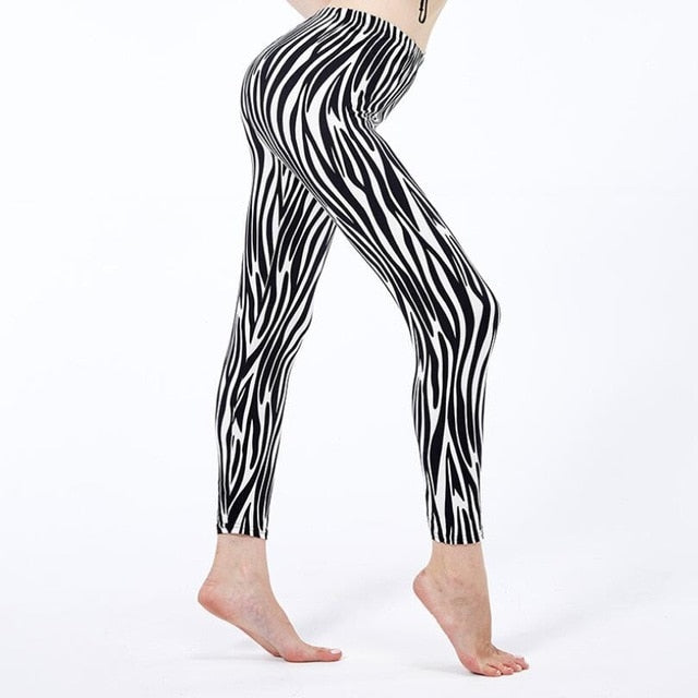 Fashion Girl Legging Spandex Aptitud Print Floral Leggings Leggins Milk Silk