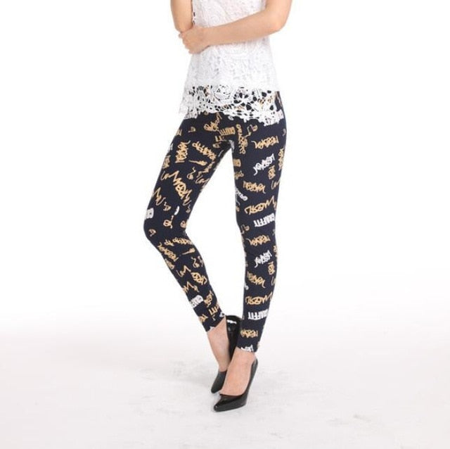 Fashion Girl Legging Spandex Aptitud Print Floral Leggings Leggins Milk Silk