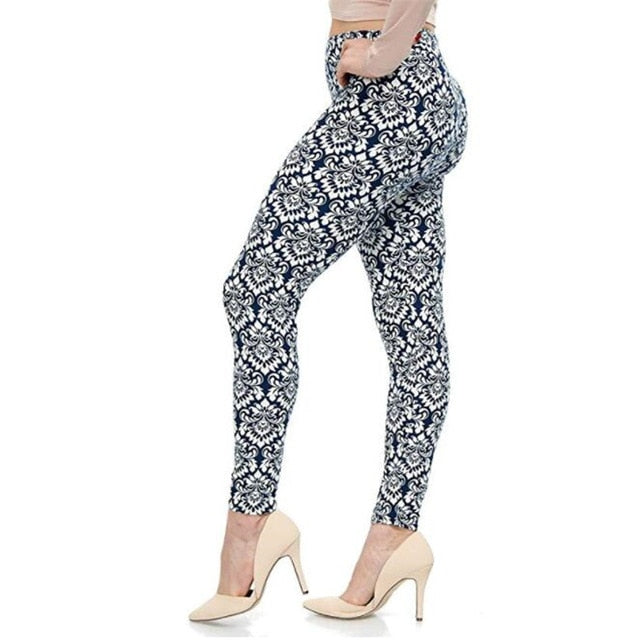 Fashion Girl Legging Spandex Aptitud Print Floral Leggings Leggins Milk Silk