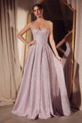 A-Line Dress With Glitter Fabric